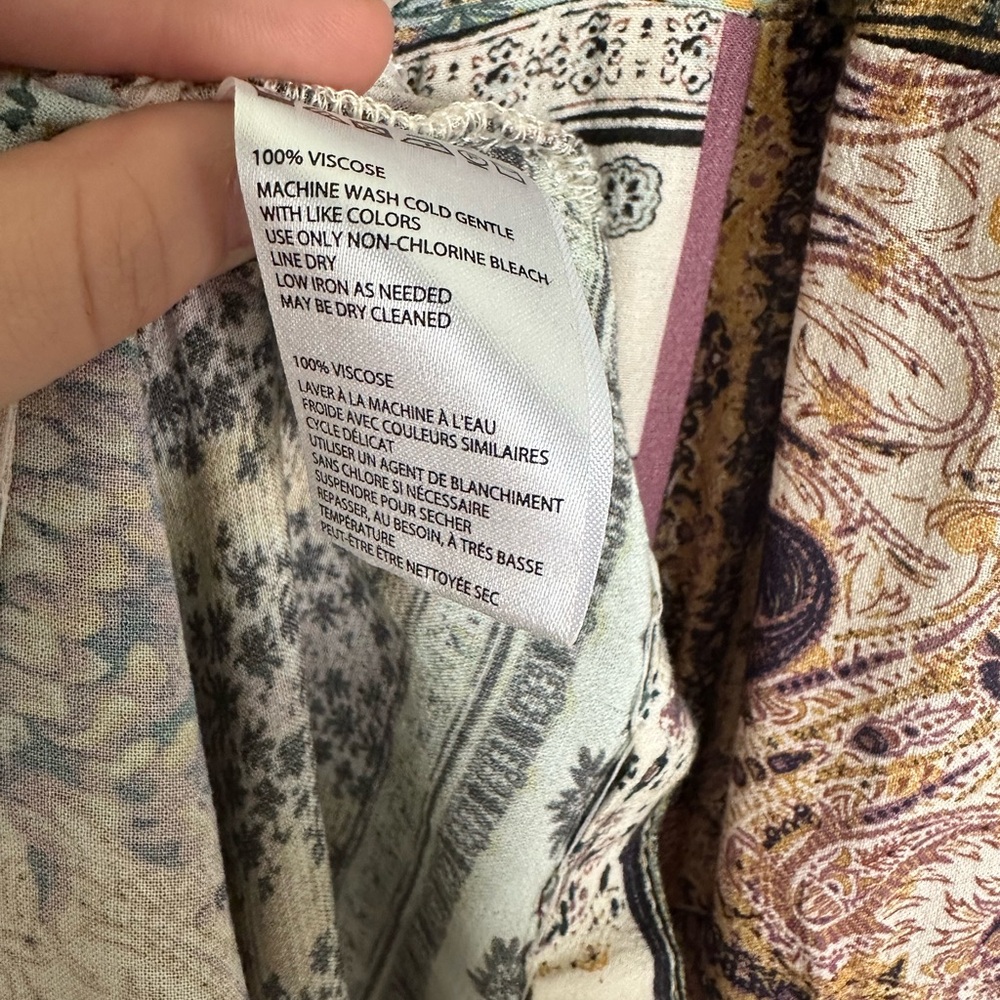 Free People Margarita Patchwork Jumpsuit 4 Boho Hippie Festival Paisley Wide Leg - Picture 12 of 16